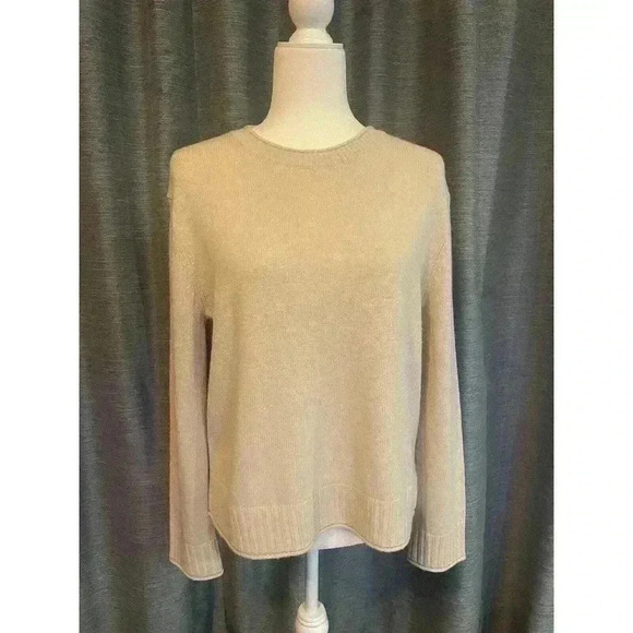 Jenni Kayne Everyday Sweater XS Oatmeal Beige Cream Wool Cashmere Blend Pullover - Picture 5 of 11